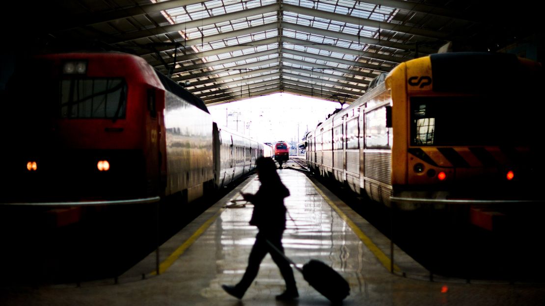 Arrive in style at Lisbon's Santa Apolonia station.