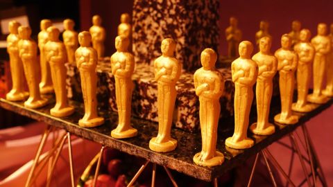 Chocolate Oscar statuettes, created by the team at Wolfgang Puck Catering