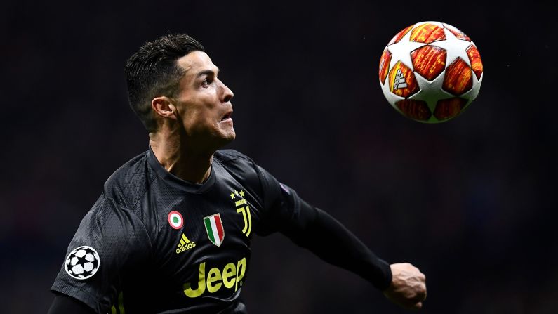 Juventus star Cristiano Ronaldo controls the ball during a Champions League match against Atletico Madrid on Wednesday, February 20.
