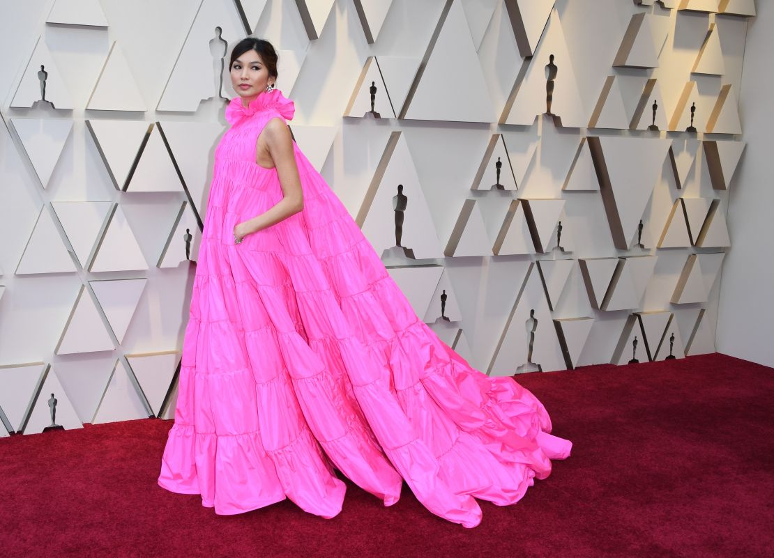 Actress Gemma Chan arrives for the 91st Annual Academy Awards.