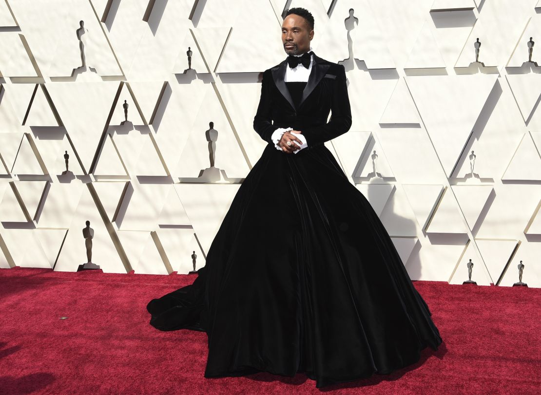 Billy Porter arrives at the Oscars on Sunday, Feb. 24, 2019, at the Dolby Theatre in Los Angeles. 