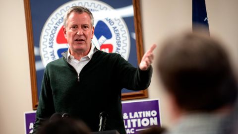 New York City Mayor Bill de Blasio speaks at an event hosted by the Asian and Latino Coalition at the Machinist Hall on February 24, 2019 in Des Moines, Iowa. While de Blasio has not announced a campaign for the 2020 Democratic ticket, he spoke at a variety of events in Iowa over the weekend. (Photo by Stephen Maturen/Getty Images)