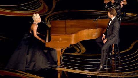 Lady Gaga and Bradley Cooper perform onstage during at the Oscars in February.