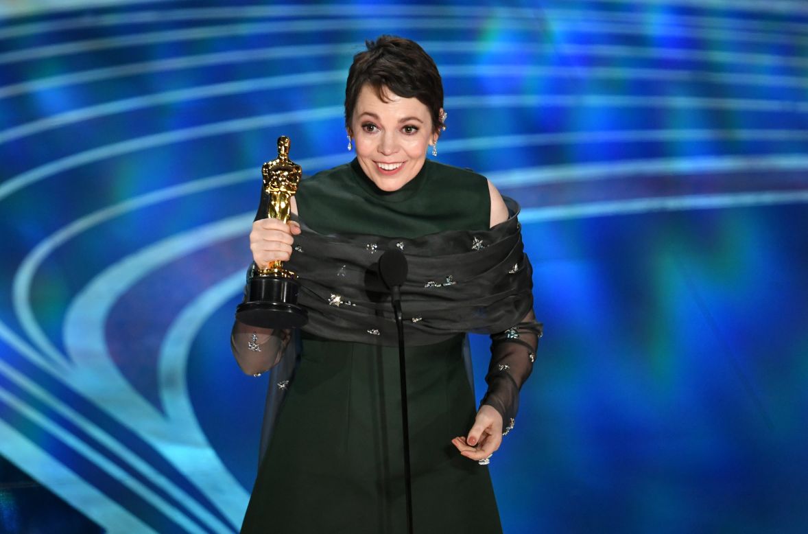<strong>Olivia Colman (2019):</strong> Colman, who won for her portrayal of Britain's Queen Anne in the black comedy "The Favourite," appeared stunned -- and, to be fair, most viewers were too -- when her name was read out by fellow actress Frances McDormand. "This is hilarious, I've got an Oscar," said Colman, fighting back tears.