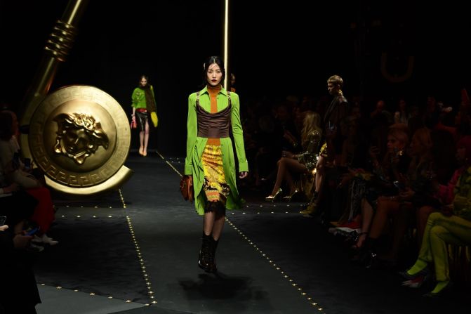 Versace may have been bought by Michael Kors last year, but if this season's show is any sign, the brand will be sticking to its flamboyant, glamorous aesthetic. 