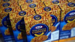 WASHINGTON, DC - JANUARY 17: Boxes of Kraft Macaroni & Cheese Dinner are seen in a pop-up store of Kraft Heinz January 17, 2019 in Washington, DC. Kraft Heinz opened a store to distribute free products through January 20 to federal employees who have been affected by the current government shut down. (Photo by Alex Wong/Getty Images)