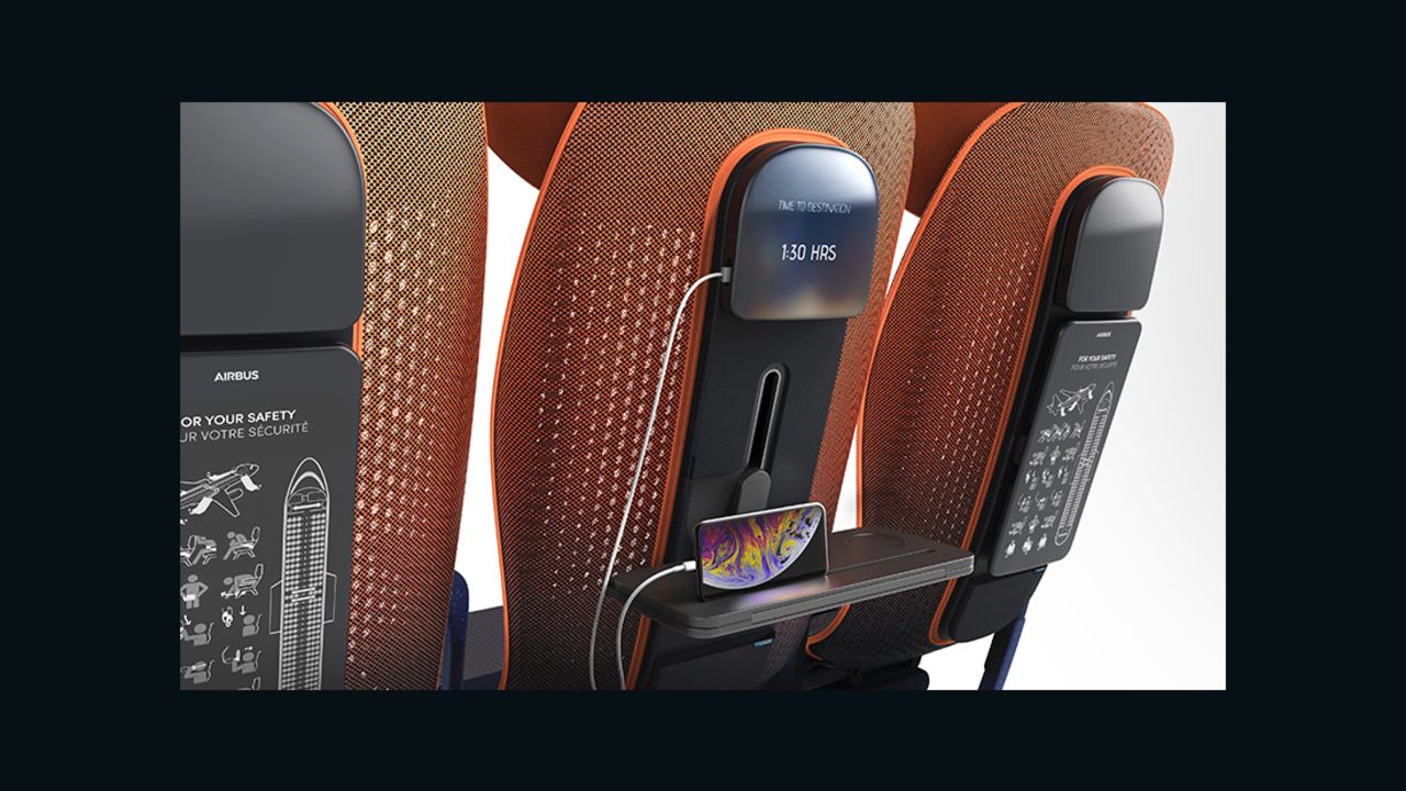 There's a pocket on the back of the seat for electronic devices.