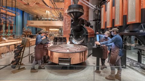 The Tokyo Roastery's bean-roasting cask.