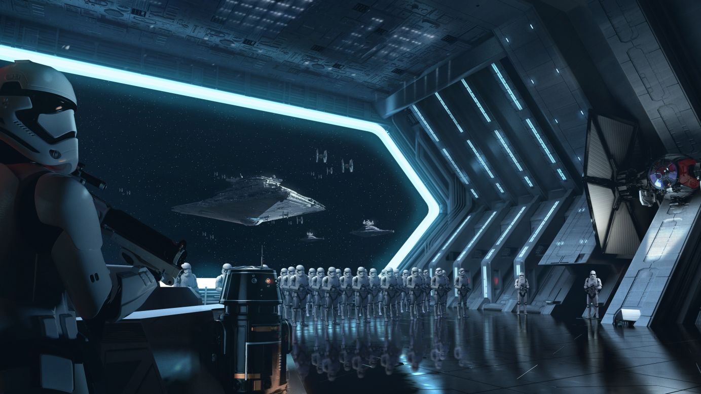 <strong>Rise of the Resistance. </strong>On a separate ride, Rise of the Resistance, visitors join an epic battle between the First Order and the Resistance and will step foot in the massive hanger bay of a Star Destroyer. 