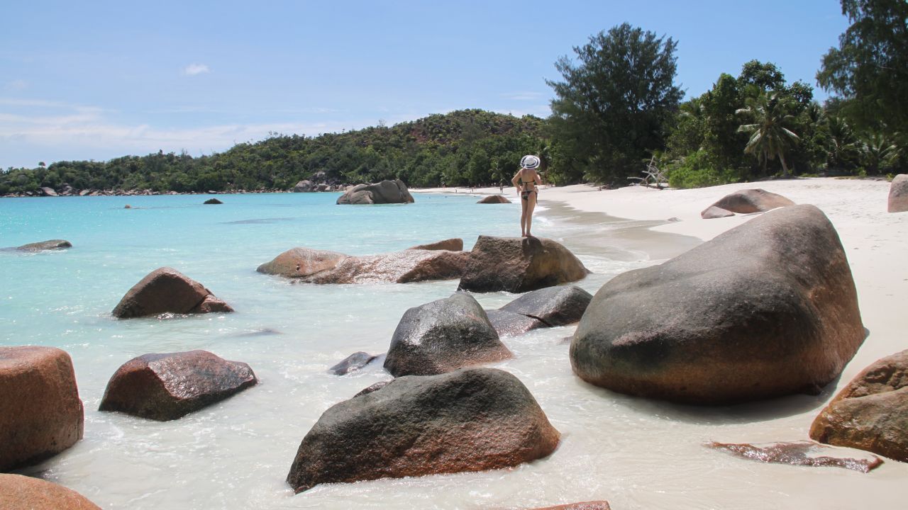 <strong>24. Anse Lazio, Praslin Island, Seychelles:</strong> Fringed by large granite boulders, Anse Lazio boasts a sheltered cove ideal for snorkeling.