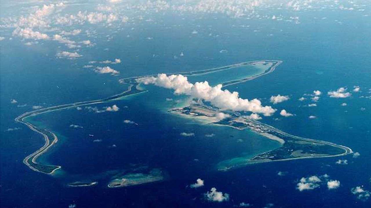 Diego Garcia, the largest island in the Chagos archipelago and site of a major United States military base,  located in the middle of the Indian Ocean, was  leased from Britain in 1966.  