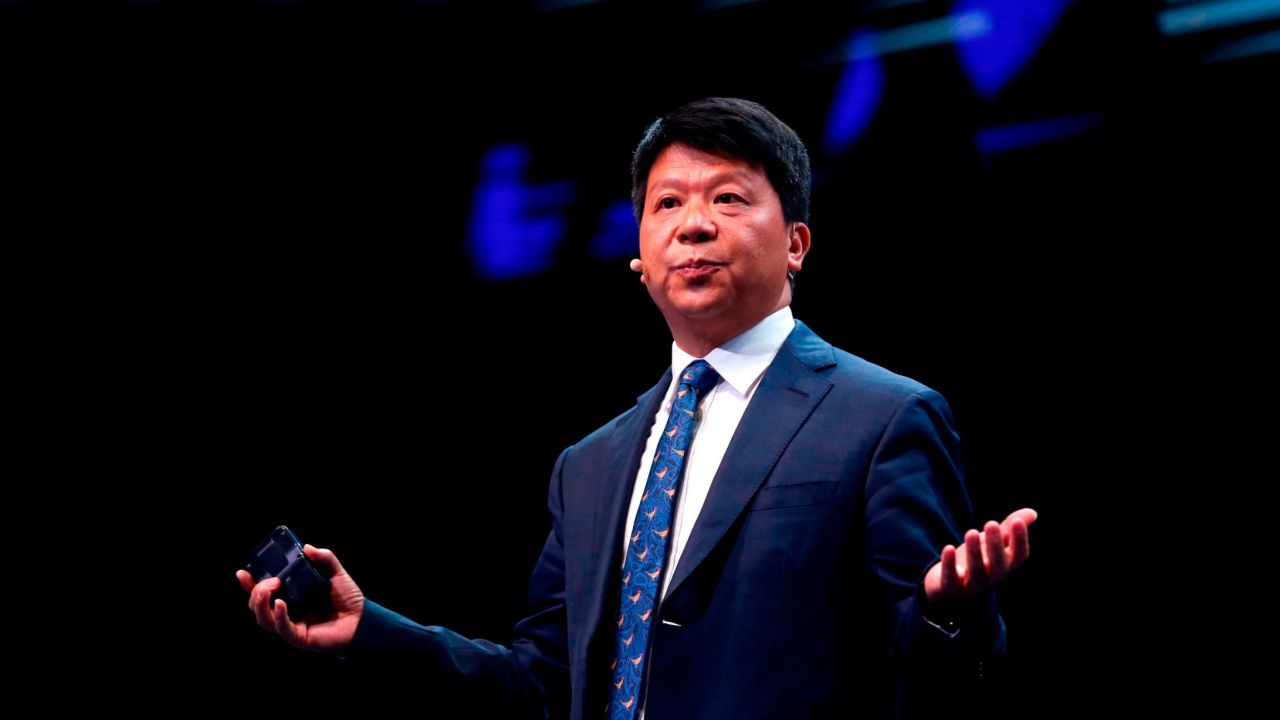 Huawei chairperson Guo Ping delivers a keynote speech at the Mobile World Congress (MWC) in Barcelona on February 26, 2019. - Phone makers will focus on foldable screens and the introduction of blazing fast 5G wireless networks at the world's biggest mobile fair as they try to reverse a decline in sales of smartphones. (Photo by Pau Barrena / AFP)        (Photo credit should read PAU BARRENA/AFP/Getty Images)