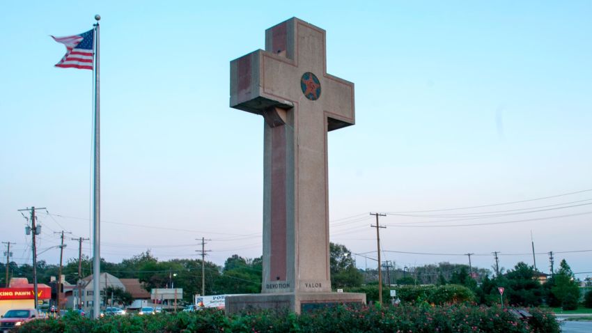 BLADENSBURG, MD - SEPTEMBER 07: The Memorial Peace Cross that sits at the intersection of Baltimore Avenue, Bladensburg Road and Annapolis Road on Friday, September 07, 2012 in Bladensburg, MD.(Photo by Mark Gail/For The Washington Post via Getty Images)