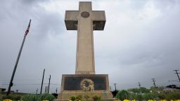 The World War I memorial cross at 4500 Annapolis Road in Bladensburg, Md. The Bladensburg Peace Cross, as the local landmark is known, was dedicated in 1925 as a memorial to Prince George's County's World War I dead. (Algerina Perna/Baltimore Sun/TNS via Getty Images)