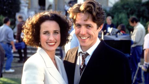 Andie MacDowell and Hugh Grant in the 1994 film, 'Four Weddings and a Funeral'