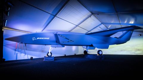 Boeing showed off a model of its 'Loyal Wingman' artificial intelligence drone at an airshow in Australia on Wednesday.