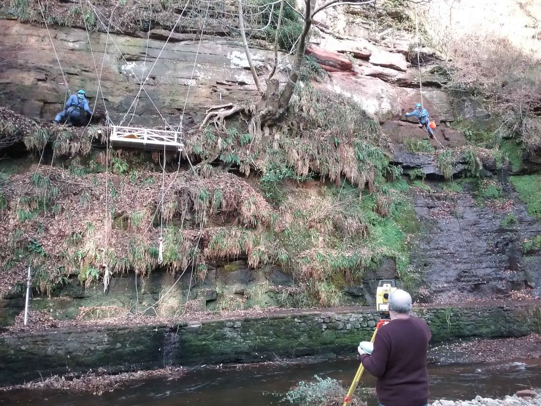 Archaeologists are creating a 3D record of the graffiti, which is under threat from erosion. 