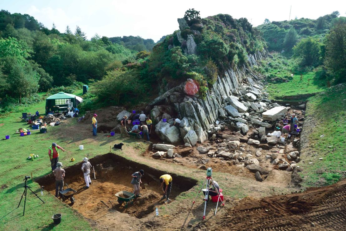 Scientists work to learn more about the source of the monument's rocks.