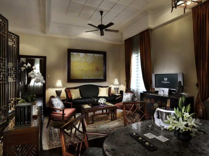 <strong>Somerset Maugham Suite:</strong> Another suite named after one of the hotel's famous guests, the Somerset Maugham Suite is located on the first floor of the historical Metropole wing, overlooking the hotel garden. 