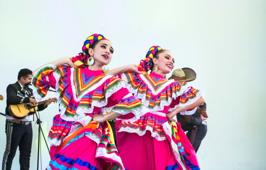 Dance and music performances are held for Jose Cuervo Express passengers before they depart the town of Tequila. 