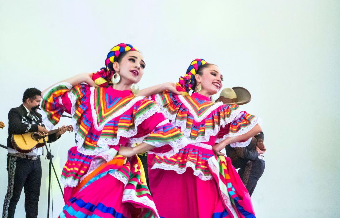 Dance and music performances are held for Jose Cuervo Express passengers before they depart the town of Tequila.