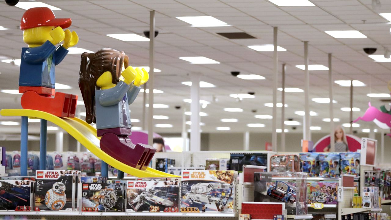Lego found ways to adapt to Toys "R" Us' absence, such as three-foot slides above the aisles in some Target stores during the holidays.