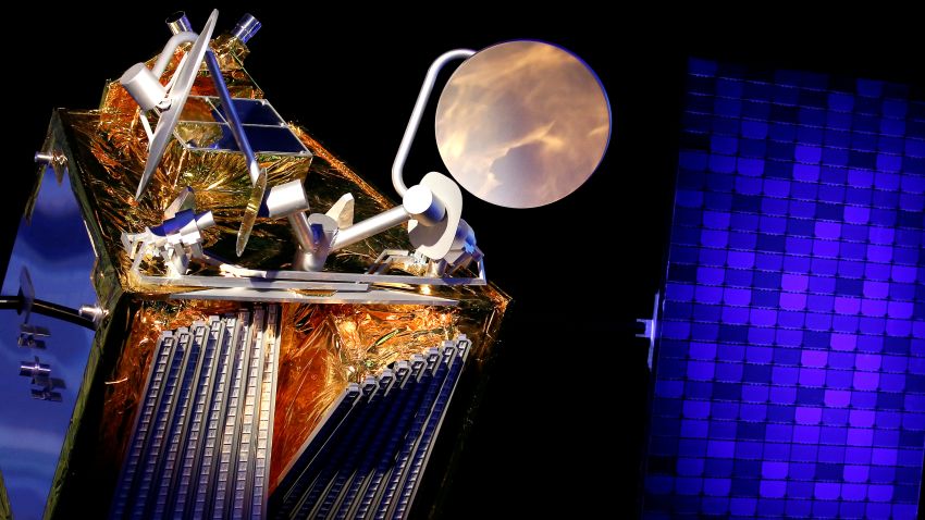 FILE PHOTO: A scale model of an Airbus OneWeb satellite and its solar panel are pictured as Airbus announces annual results in Blagnac, near Toulouse, France February 14, 2019. REUTERS/Regis Duvignau/File Photo