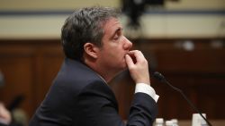 WASHINGTON, DC - FEBRUARY 27: Michael Cohen, former attorney and fixer for President Donald Trump, gets emotional listening to Rep. Elijah Cummings (D-MD) give his closing statement after Cohen testified before the House Oversight Committee on Capitol Hill February 27, 2019 in Washington, DC. Last year Cohen was sentenced to three years in prison and ordered to pay a $50,000 fine for tax evasion, making false statements to a financial institution, unlawful excessive campaign contributions and lying to Congress as part of special counsel Robert Mueller's investigation into Russian meddling in the 2016 presidential elections. (Photo by Chip Somodevilla/Getty Images)