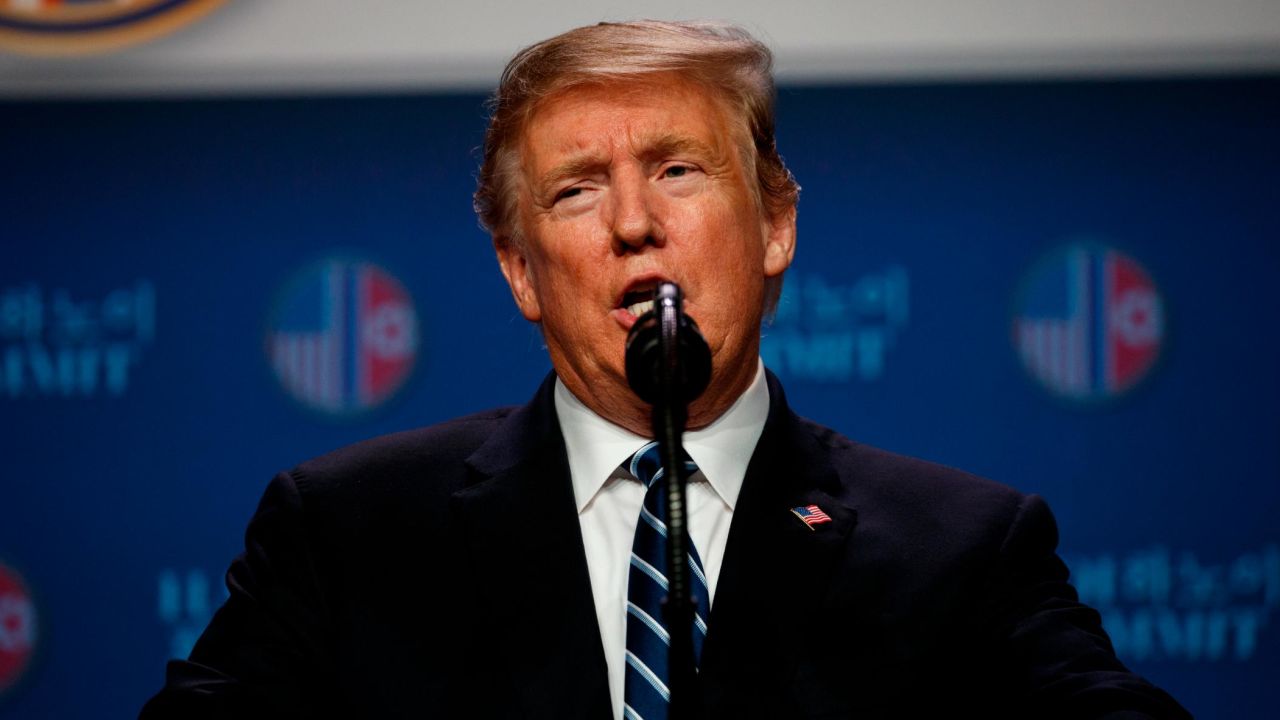 President Donald Trump speaks during a news conference after a summit with North Korean leader Kim Jong Un, Thursday, Feb. 28, 2019, in Hanoi. (AP Photo/ Evan Vucci)