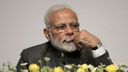 Indian Prime Minister Narendra Modi listens at the India Korea Business Symposium in Seoul, South Korea, Thursday, Feb. 21, 2019. Modi arrived Thursday for a two-day state visit and will meet with South Korean President Moon Jae-in.