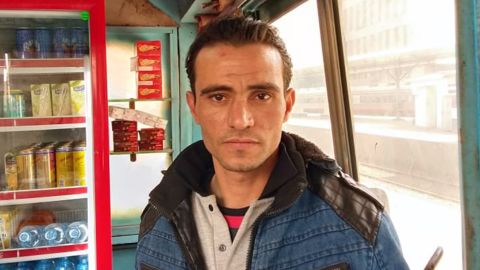Abdel Rahman spent the night after the accident in his kiosk.
