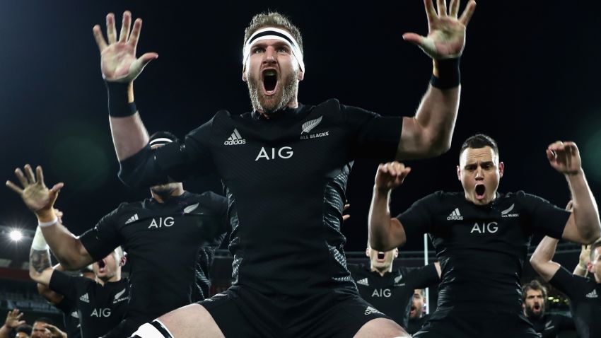 WELLINGTON, NEW ZEALAND - AUGUST 27:  Kieran Read of the All Blacks leads the haka  during the Bledisloe Cup Rugby Championship match between the New Zealand All Blacks and the Australia Wallabies at Westpac Stadium on August 27, 2016 in Wellington, New Zealand.  (Photo by Phil Walter/Getty Images)