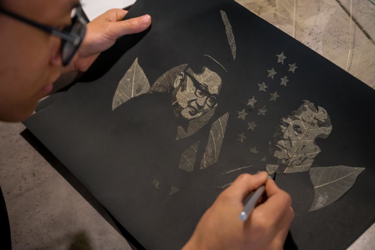 Artists contacted the US Embassy to offer their dried leaf artwork to Trump but have not yet heard back.
