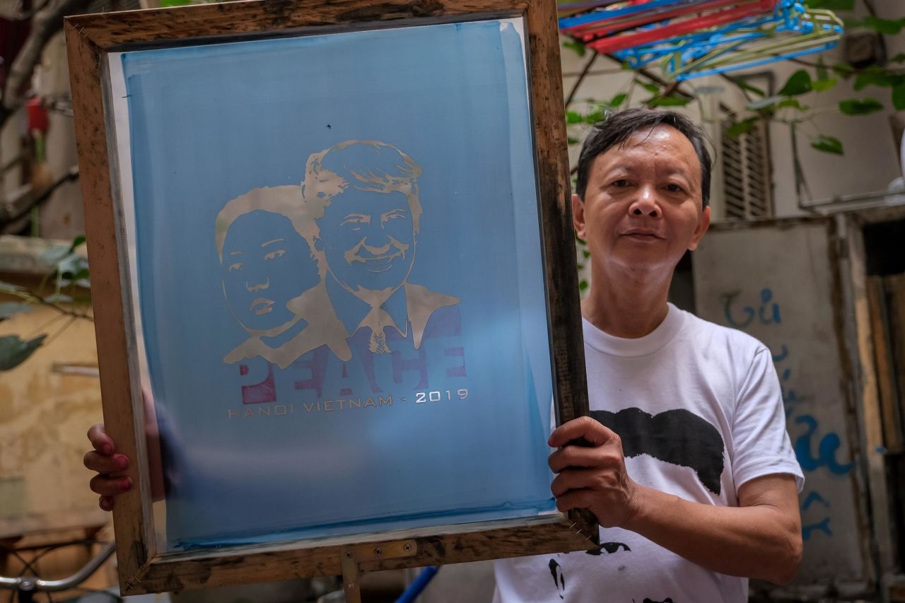 Truong Thanh Duc normally sells about 30 shirts a day out of his shop in Hanoi's old quarter, where he's worked the last 20 years.