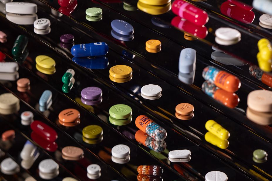<strong>A rainbow of pills: </strong>The pill-capsule motif is found throughout the Sky Villa, adding splashes of color to the chrome and gray foundation.