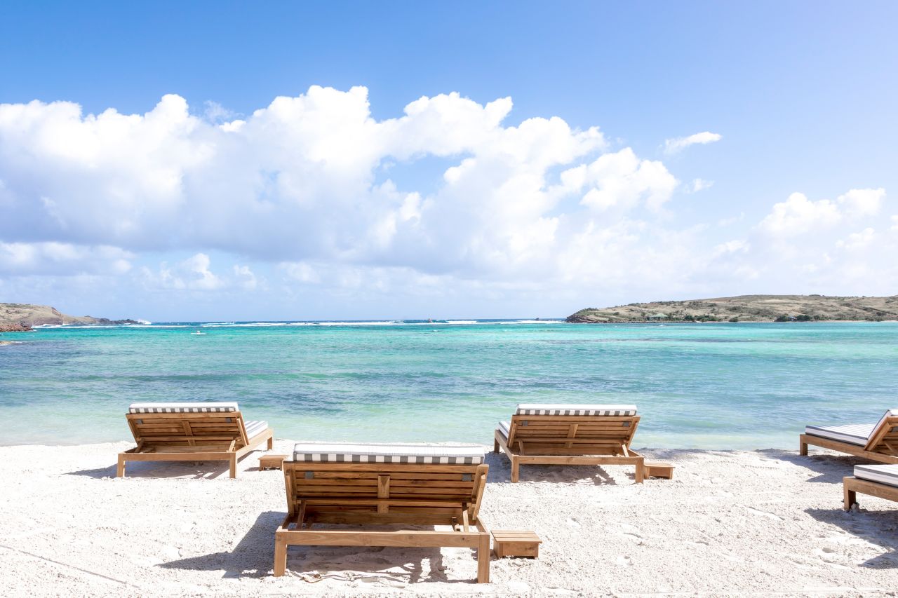 <strong>Sunbathing accessory: </strong>Le Sereno provides guests with comfortable beach chairs for lounging.