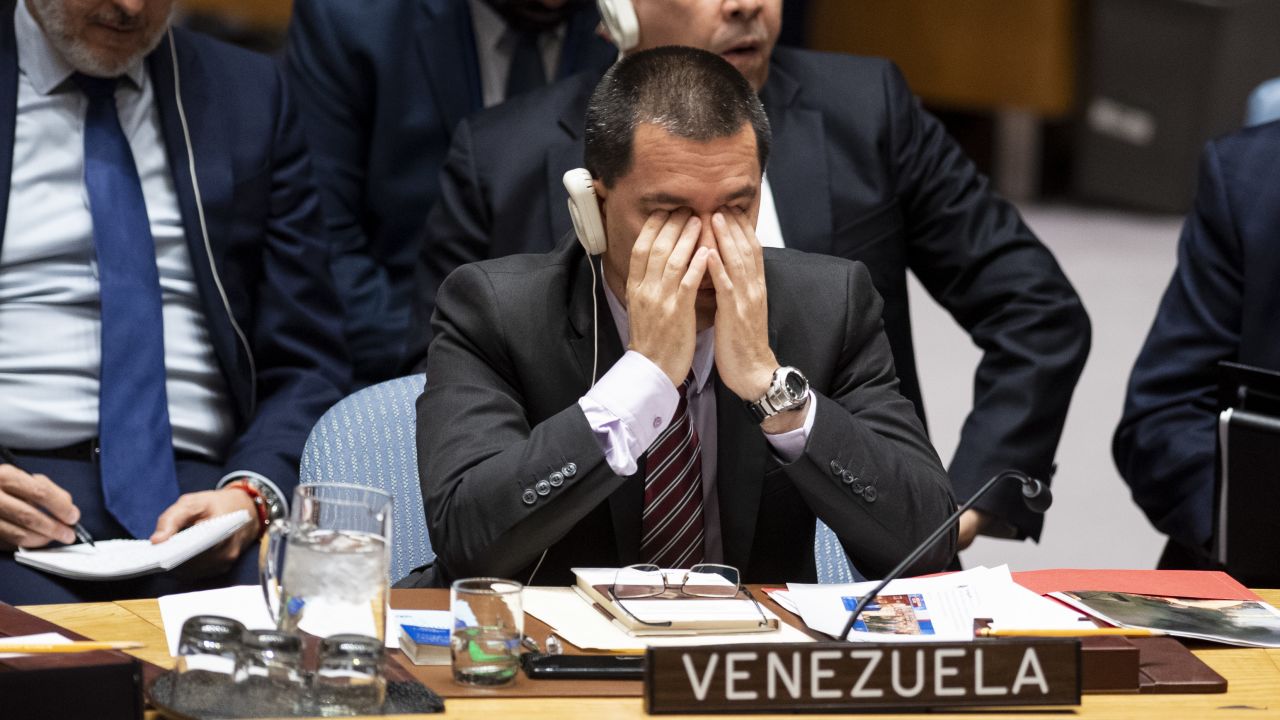 Venezuelan Foreign Minister Jorge Arreaza listens to a debate earlier this week in the Security Council about Venezuela. 