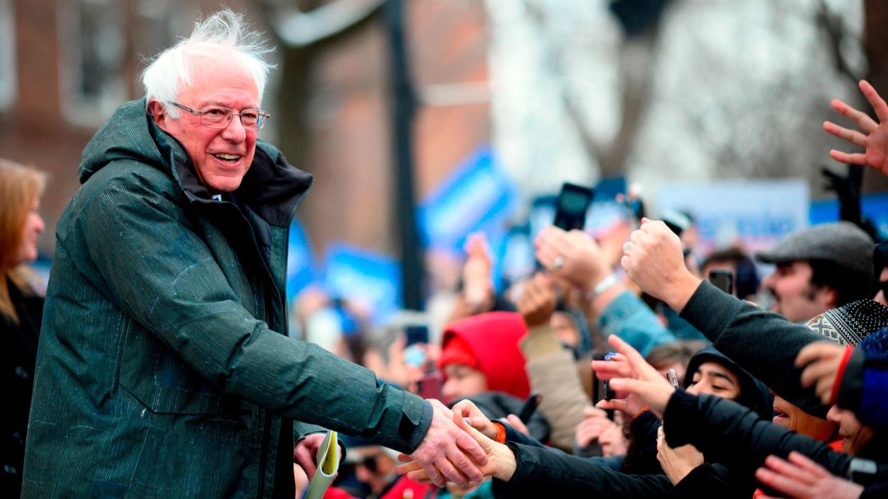 US Senator Bernie Sanders arrives for a rally to kick off his 2020 US presidential campaign, in the Brooklyn borough of New York City on March 2, 2019. (Photo by Johannes EISELE / AFP)        (Photo credit should read JOHANNES EISELE/AFP/Getty Images)