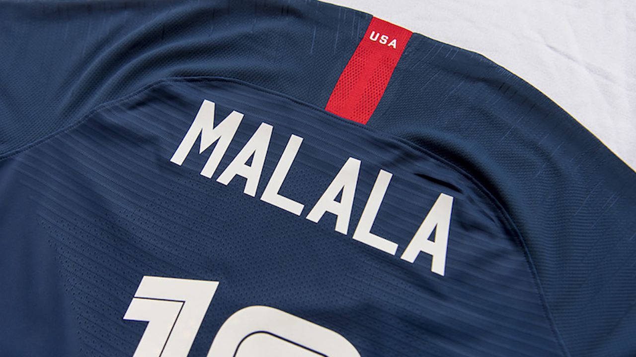 Forward Carli Lloyd switched her usual jersey for one honoring Nobel Prize winner Malala Yousafzai.