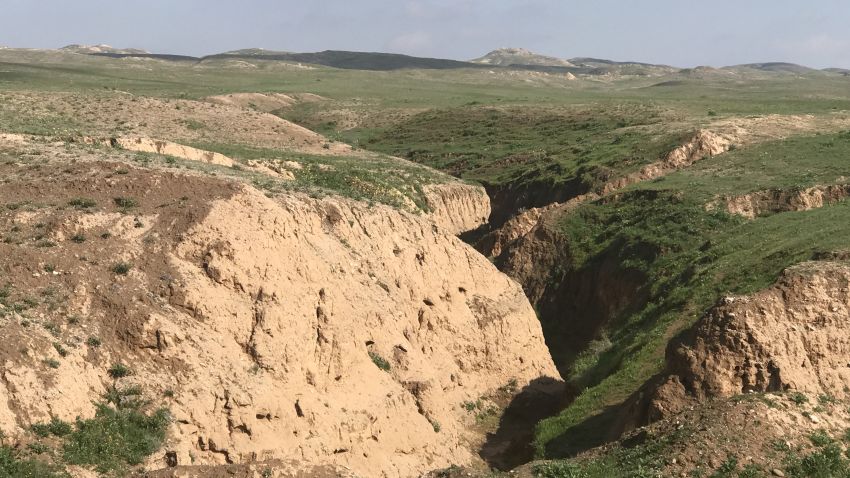 ISIS terrorists move through gorges like this one, they come down from the Himrin Mountains to plant IEDs or roadside bombs and terrorize villages and villagers. In the mountains they still have safe refuge, they have tunnels and caves they use for moving and hiding.