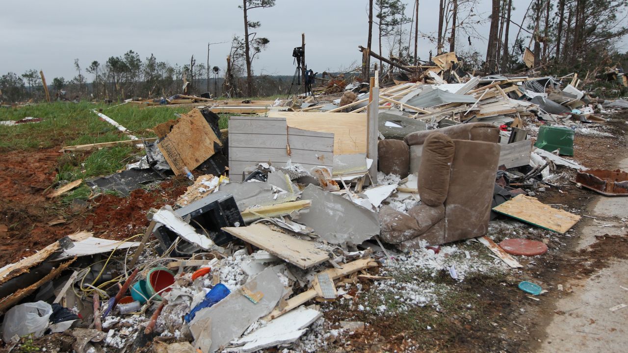 The tornado damage is described as "catastrophic."