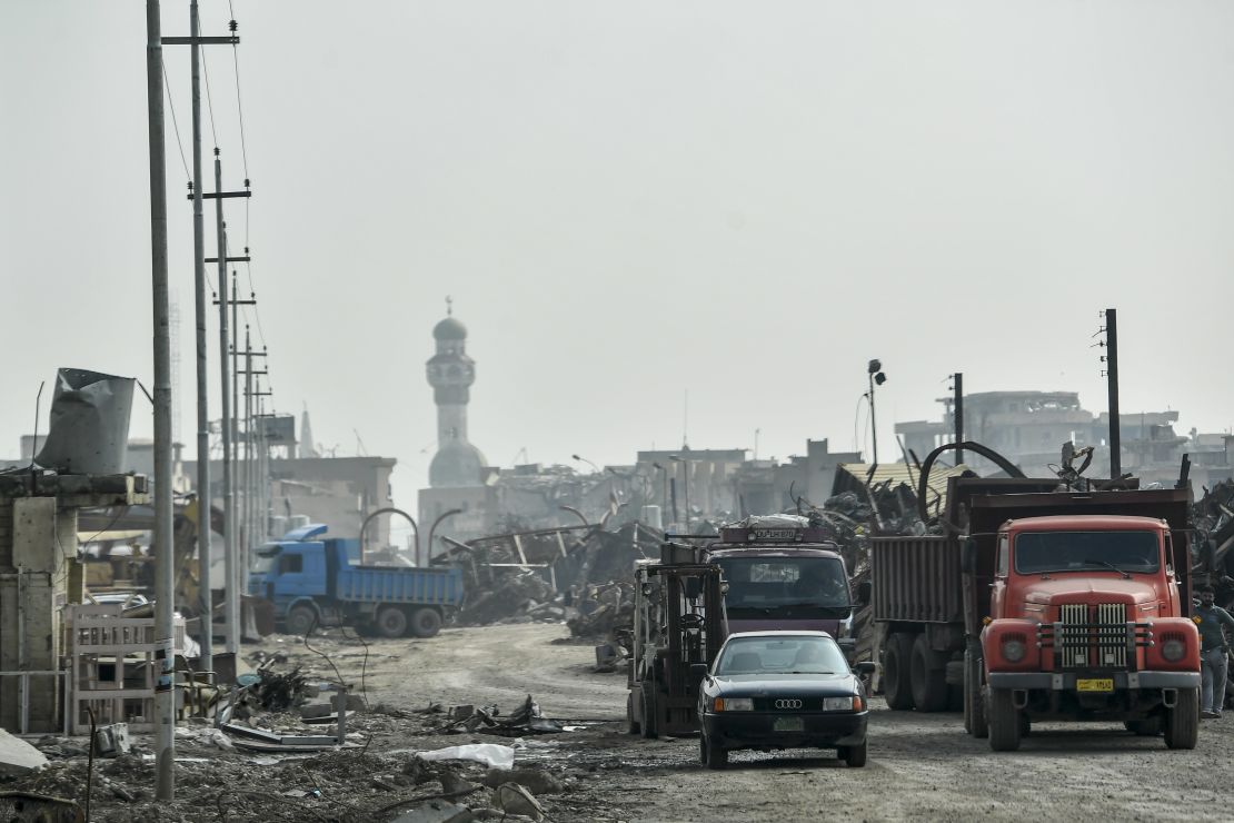 The view of the destroyed old city of Mosul on February 19.
