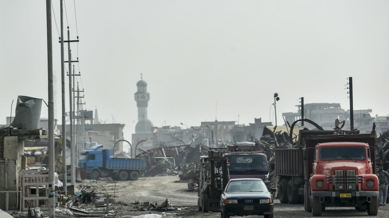 The view of the destroyed old city of Mosul on February 19.