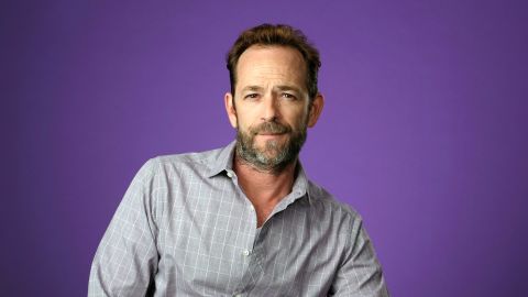 Luke Perry poses for a portrait in August 2018. He died Monday, March 4, at the age of 52.