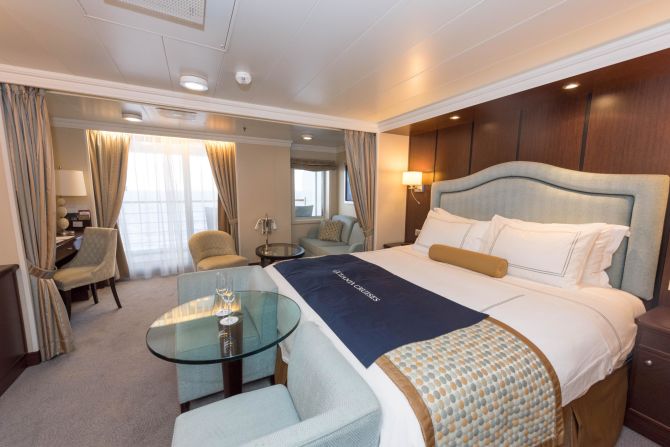 <strong>Best cabins, mid-size ship: </strong>Oceania Cruises' Marina ranked first for cabins in the mid-size category.