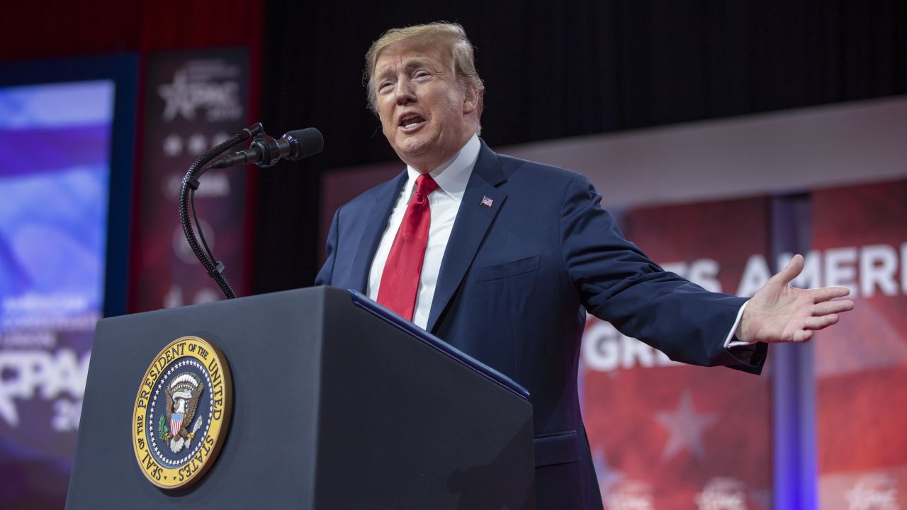 President Donald Trump speaks during CPAC 2019 on March 02, 2019 in National Harbor, Maryland. 