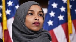 Representative-elect Ilhan Omar, D-MN, attends a press conference in the House Visitors Center at the US Capitol in Washington, DC on November 30, 2018.  (MANDEL NGAN/AFP/Getty Images)
