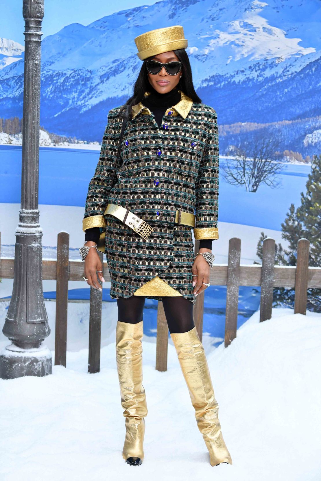 Naomi Campbell attends the Chanel show as part of the Paris Fashion Week.