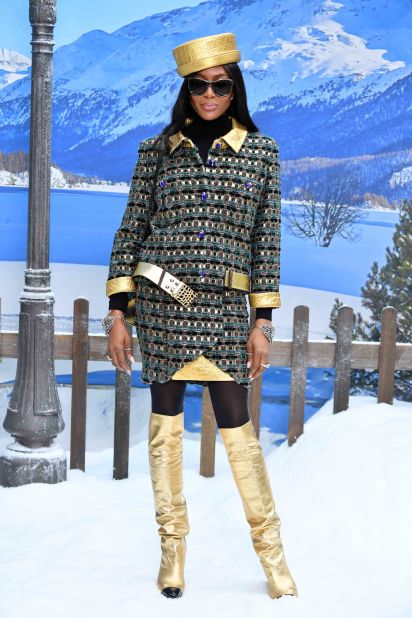 Naomi Campbell attends the Chanel show.
