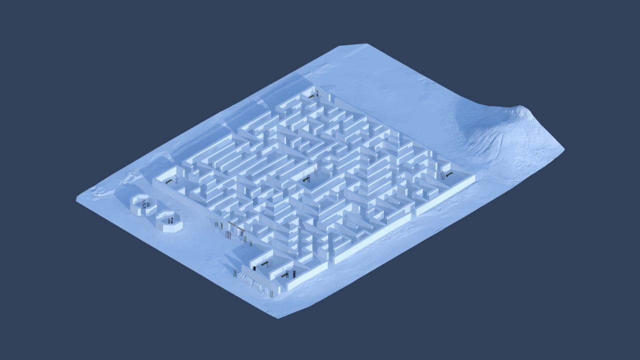 A 3D design of the maze.